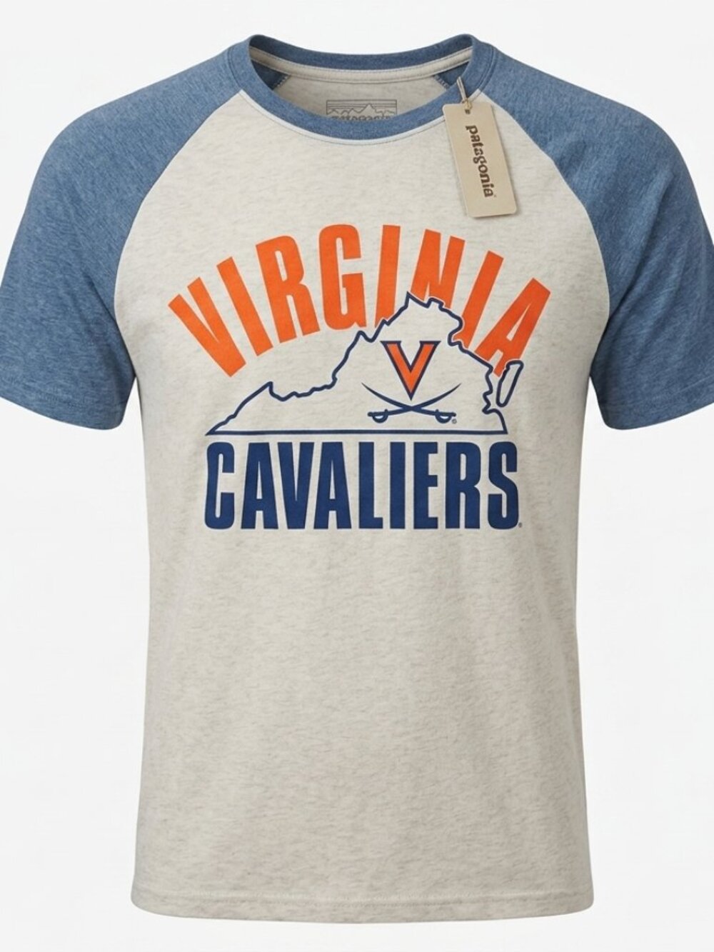 NWT Virginia Cavaliers Tshirt Lg Tri Blend Oatmeal/Heather Navy NCAA